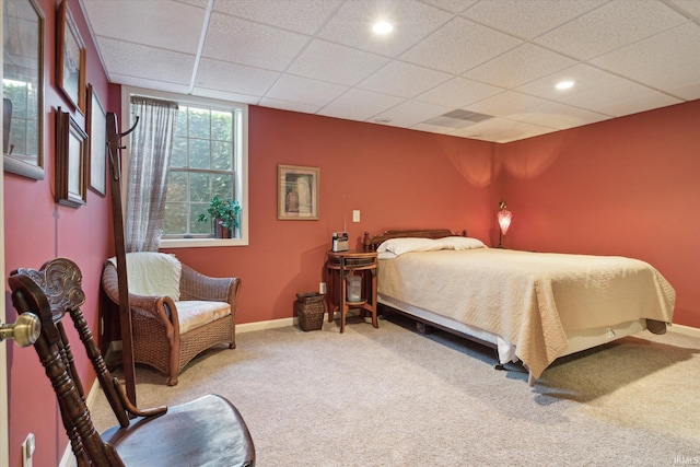 1916 Greenwood Dr, Goshen, IN 46526 - bedroom featuring carpet flooring, baseboards, a drop ceiling, and recessed lighting