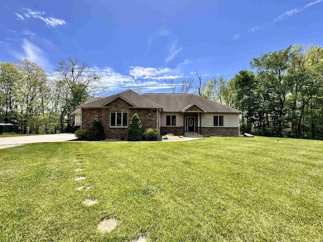 5936 County Road 427, Auburn, IN 46706 - single story home featuring a front lawn, driveway, and brick siding