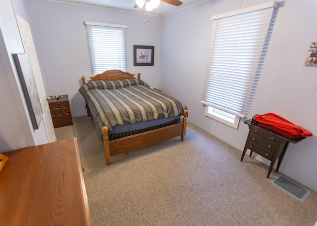 201 N Gonser Ave, Ashley, IN 46705 - bedroom with carpet floors and ceiling fan