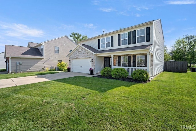 3154 Sand Walk Dr, Kokomo, IN 46902 - traditional-style house with driveway, a porch, and an attached garage