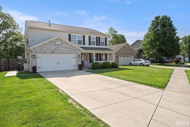 3154 Sand Walk Dr, Kokomo, IN 46902 - view of front of house featuring concrete driveway, brick siding, and a garage