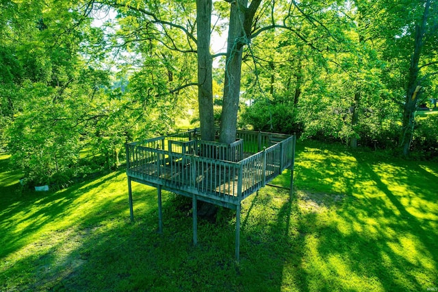 15560 Menominee Dr, Plymouth, IN 46563 - view of grassy yard with a deck