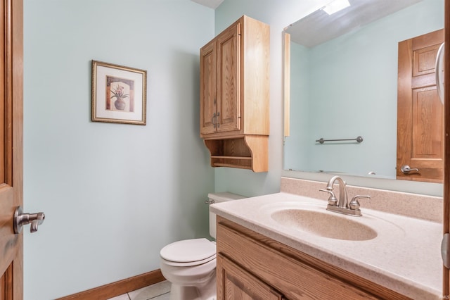 9725 Sea View Cv, Fort Wayne, IN 46835 - half bathroom featuring toilet, tile patterned floors, and vanity