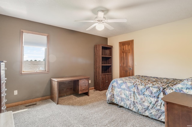 9725 Sea View Cv, Fort Wayne, IN 46835 - bedroom with light colored carpet, baseboards, and a ceiling fan