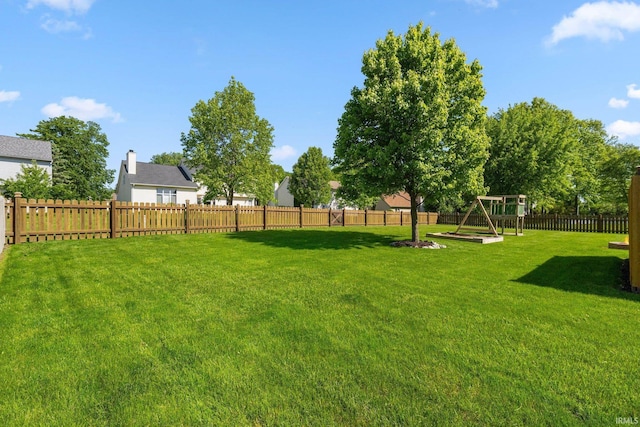 view of yard featuring a playground
