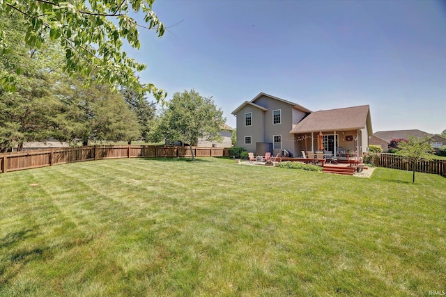 1177 E Marigold Dr, Bloomington, IN 47401 - view of yard with a wooden deck