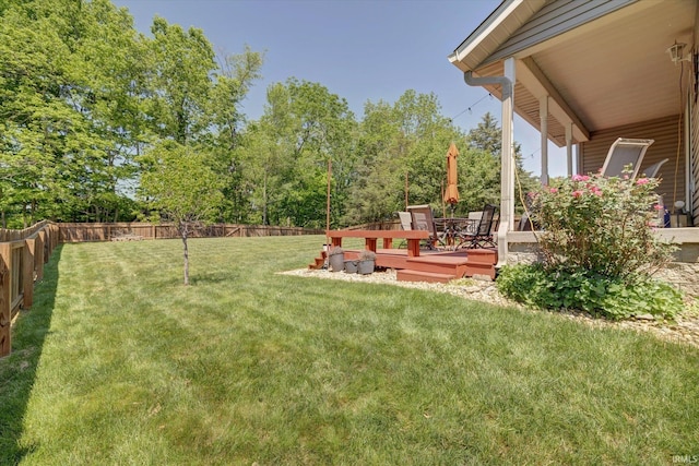 1177 E Marigold Dr, Bloomington, IN 47401 - view of yard with a wooden deck