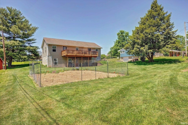4110 E 10th St, Bloomington, IN 47408 - back of property featuring a yard and a deck