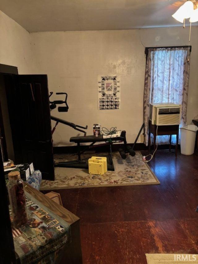 109 E Water St, Montpelier, IN 47359 - interior space featuring wood finished floors and cooling unit