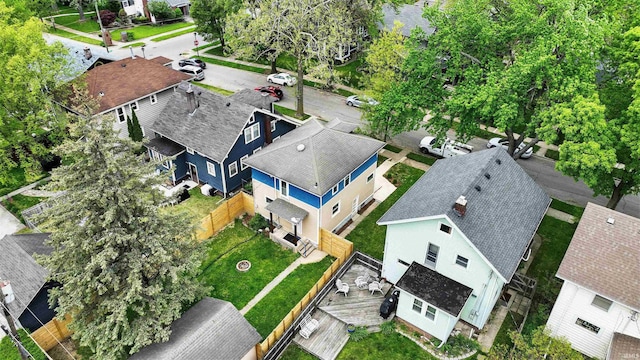 aerial view of residential area