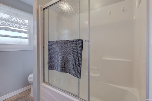 121 Diehl St, Tipton, IN 46072 - full bathroom featuring an enclosed shower and wood finished floors