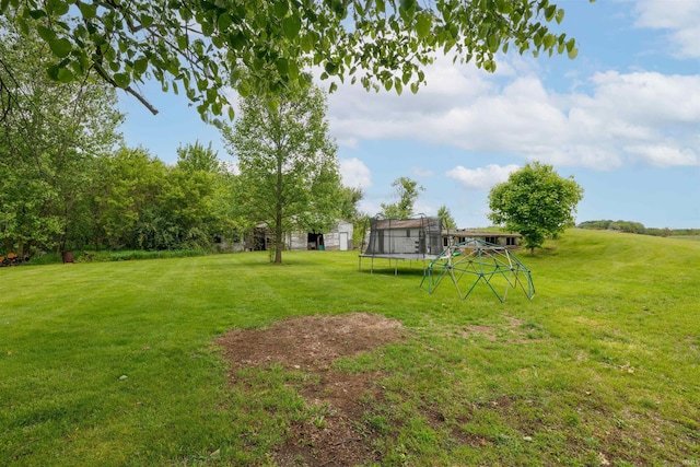1239 County Road 28th Rd, Corunna, IN 46730 - view of green lawn featuring a trampoline