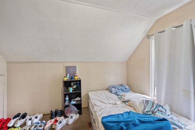 721 S Wellington St, South Bend, IN 46619 - bedroom with carpet flooring and lofted ceiling