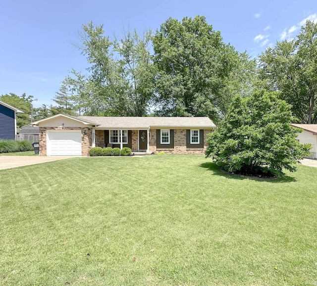 7366 Acorn Dr, Newburgh, IN 47630 - view of front of house with concrete driveway, an attached garage, and brick siding