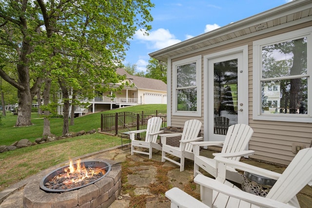 135 Ems D13 Ln, Syracuse, IN 46567 - view of patio with a fire pit