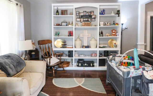 302 E Main St, Swayzee, IN 46986 - living area with dark wood-type flooring