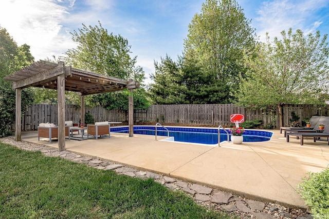 845 N Timberline Cir E, Warsaw, IN 46582 - view of pool with a pergola, a patio, and a fenced backyard
