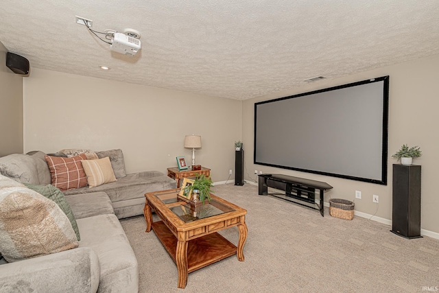 845 N Timberline Cir E, Warsaw, IN 46582 - home theater with a textured ceiling, light colored carpet, baseboards, and recessed lighting