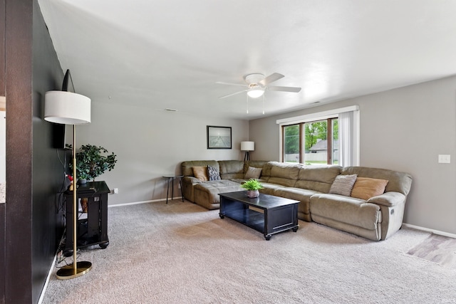 7205 Eby Rd, Fort Wayne, IN 46835 - carpeted living area featuring ceiling fan and baseboards