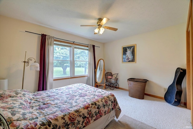 7373 Locust Lake Rd, Spencer, IN 47460 - carpeted bedroom with baseboards and ceiling fan