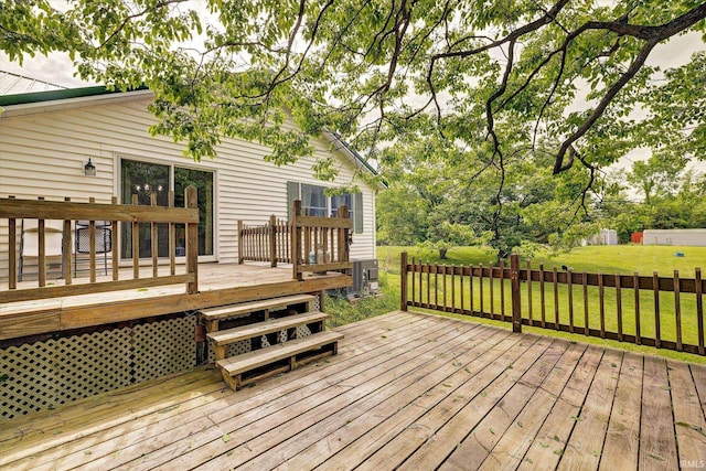 7373 Locust Lake Rd, Spencer, IN 47460 - deck featuring a lawn