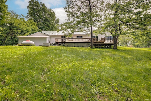 7373 Locust Lake Rd, Spencer, IN 47460 - view of yard featuring a deck