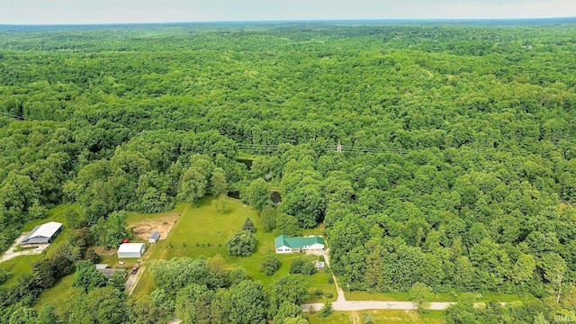 7373 Locust Lake Rd, Spencer, IN 47460 - aerial view of property and surrounding area featuring a forest
