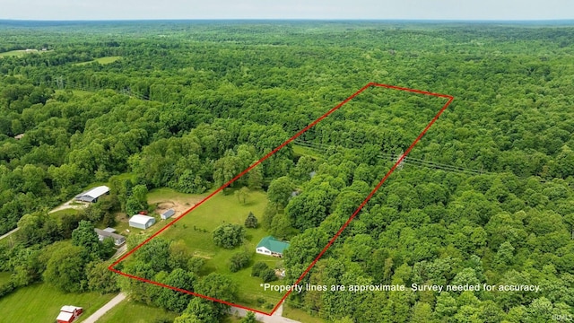 7373 Locust Lake Rd, Spencer, IN 47460 - aerial view of property's location with a forest and property boundaries highlighted