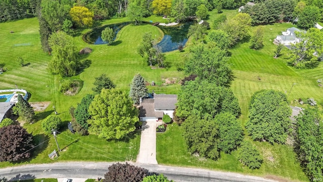 bird's eye view of a nearby body of water