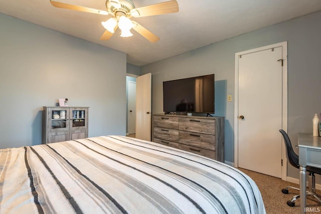 3879 Woodmere Way, Bloomington, IN 47403 - carpeted bedroom featuring ceiling fan