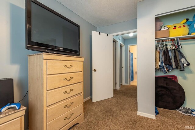 3879 Woodmere Way, Bloomington, IN 47403 - bedroom with carpet floors, a textured ceiling, and a closet
