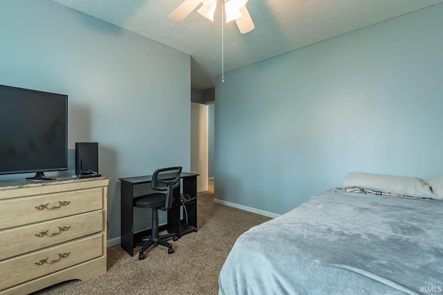 3879 Woodmere Way, Bloomington, IN 47403 - carpeted bedroom featuring a ceiling fan and baseboards