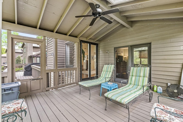 3455 Bridgetown Rd, Bristol, IN 46507 - sunroom featuring a ceiling fan