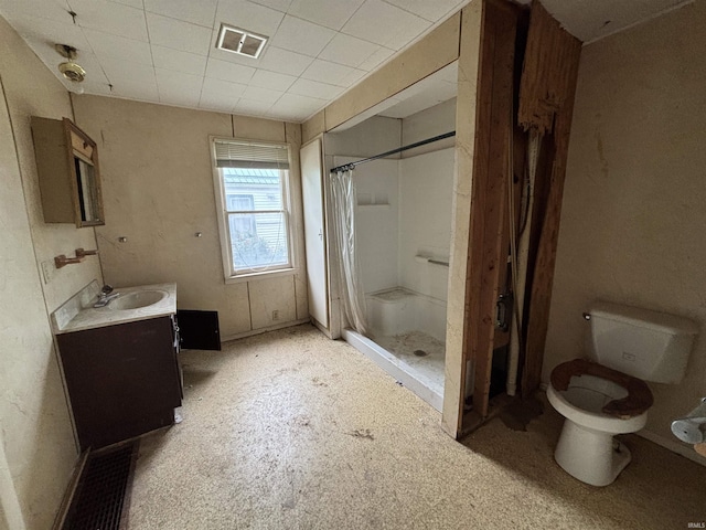 6714 Bradbury Ave, Fort Wayne, IN 46809 - bathroom featuring a shower stall, vanity, and toilet
