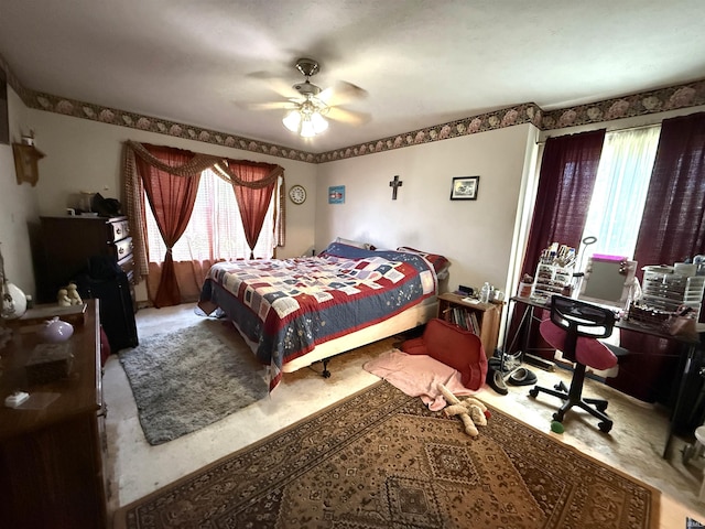 2855 N 525 W, Crawfordsville, IN 47933 - bedroom with a ceiling fan and an office area