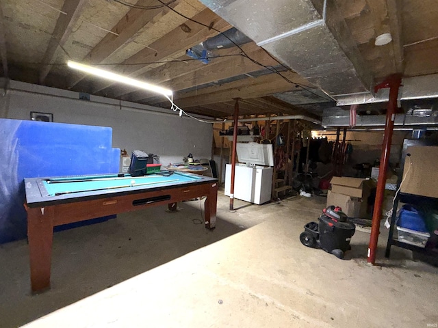 2855 N 525 W, Crawfordsville, IN 47933 - unfinished below grade area with billiards