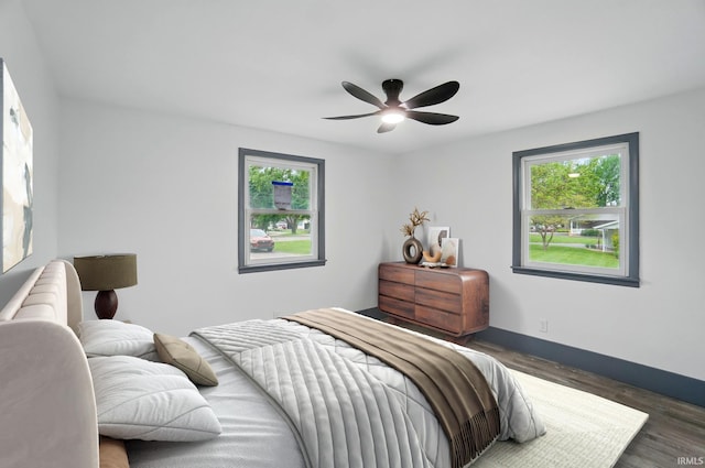 3560 Sandpoint Rd, Fort Wayne, IN 46809 - bedroom featuring wood finished floors, baseboards, and a ceiling fan