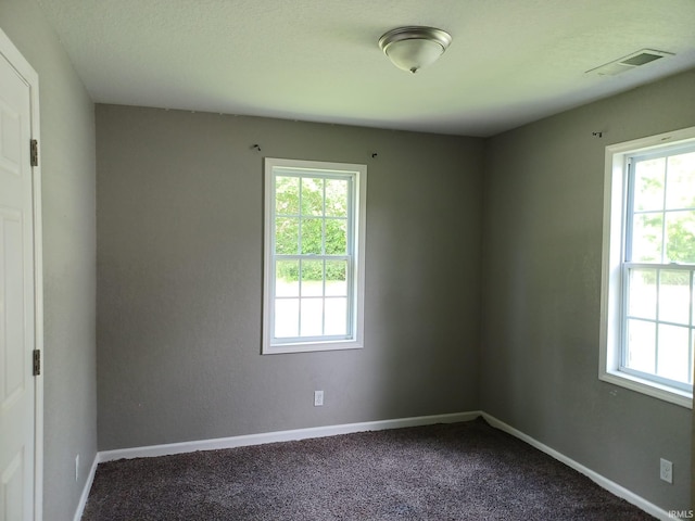 4020 N Fourth Ave, Evansville, IN 47711 - empty room with healthy amount of natural light, dark carpet, and baseboards