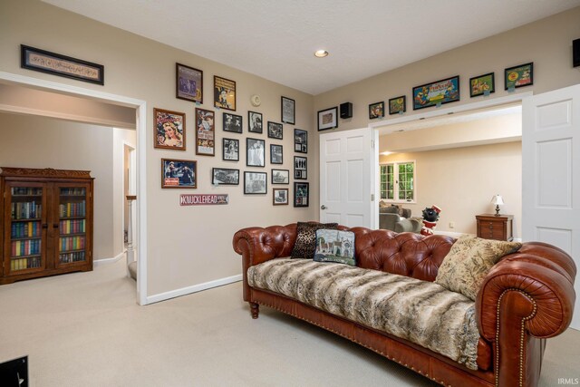 9838 Gulfstream Ct, Fishers, IN 46037 - living room with carpet floors, baseboards, and recessed lighting