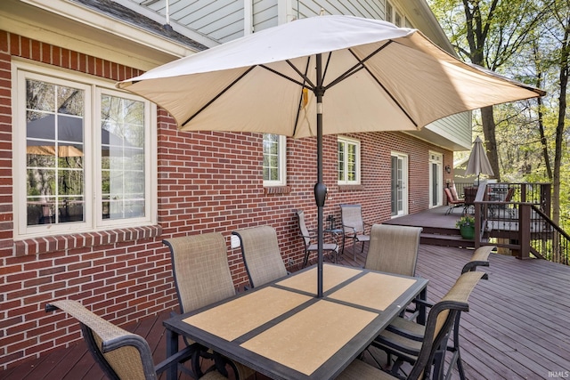 9838 Gulfstream Ct, Fishers, IN 46037 - wooden deck featuring outdoor dining space