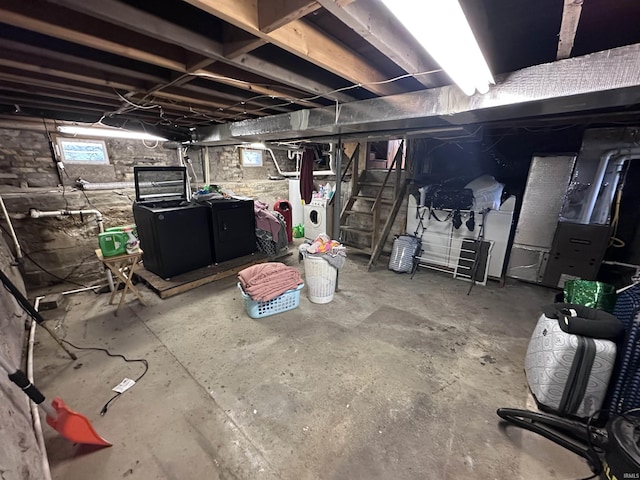 201 W Waid Ave, Muncie, IN 47303 - basement with washing machine and clothes dryer