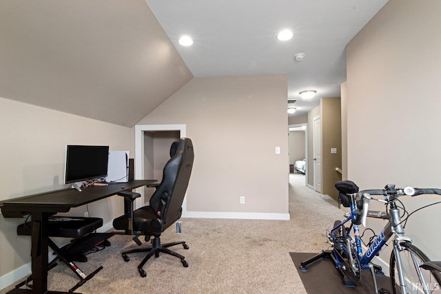3102 Paradise Cir, Newburgh, IN 47630 - carpeted office featuring baseboards and recessed lighting