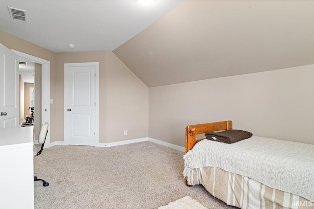 3102 Paradise Cir, Newburgh, IN 47630 - bedroom featuring light colored carpet, baseboards, and vaulted ceiling