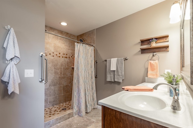 2108 Longway Ct, Evansville, IN 47711 - bathroom featuring a tile shower and vanity