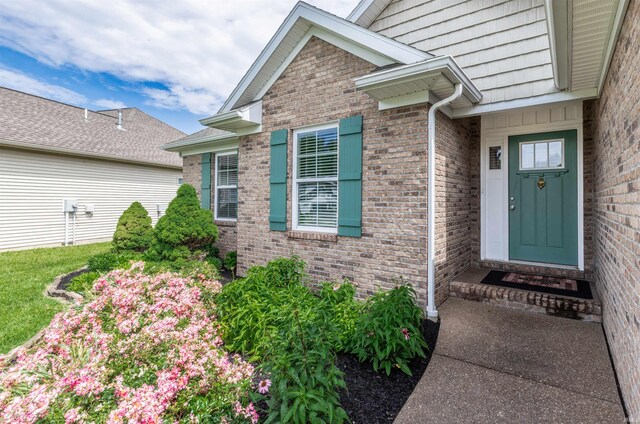 2108 Longway Ct, Evansville, IN 47711 - doorway to property featuring brick siding