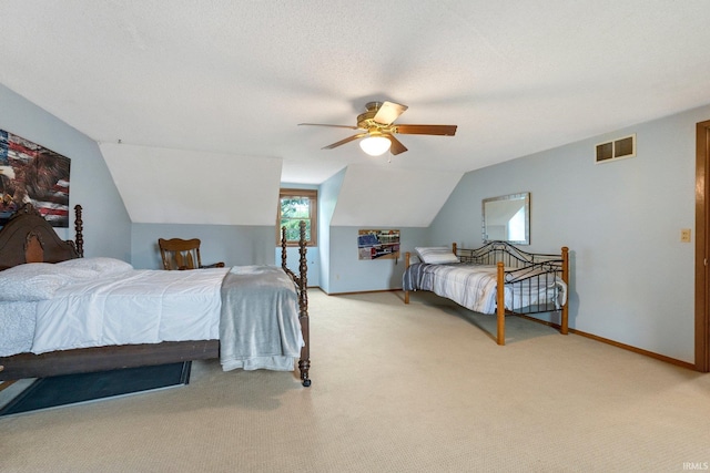 103 Ironwood Ave, Kendallville, IN 46755 - bedroom featuring light colored carpet, lofted ceiling, a ceiling fan, and baseboards