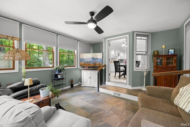 125 Durkees Run Dr, Lafayette, IN 47905 - living area with baseboards and ceiling fan