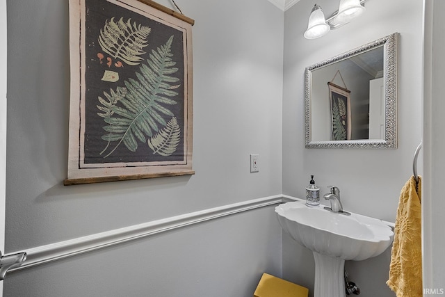125 Durkees Run Dr, Lafayette, IN 47905 - bathroom featuring a sink and crown molding