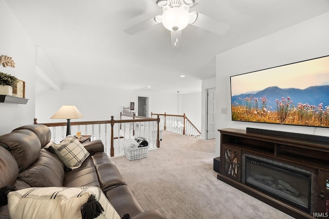 125 Durkees Run Dr, Lafayette, IN 47905 - carpeted living room featuring ceiling fan