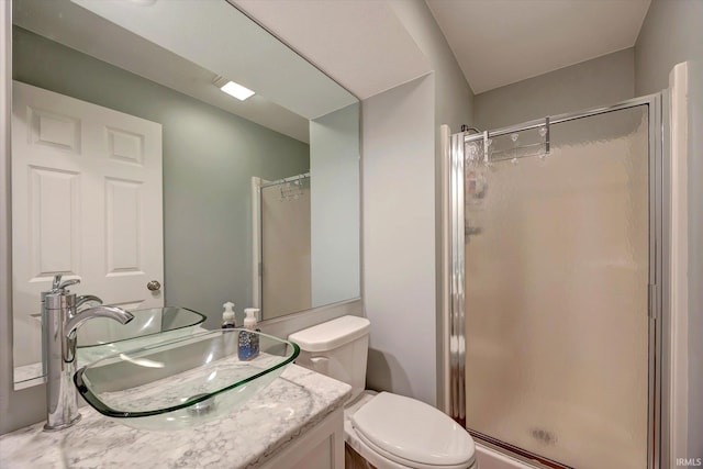 1881 E Eagle Bay Dr, Bloomington, IN 47401 - bathroom with a shower stall, vanity, and toilet